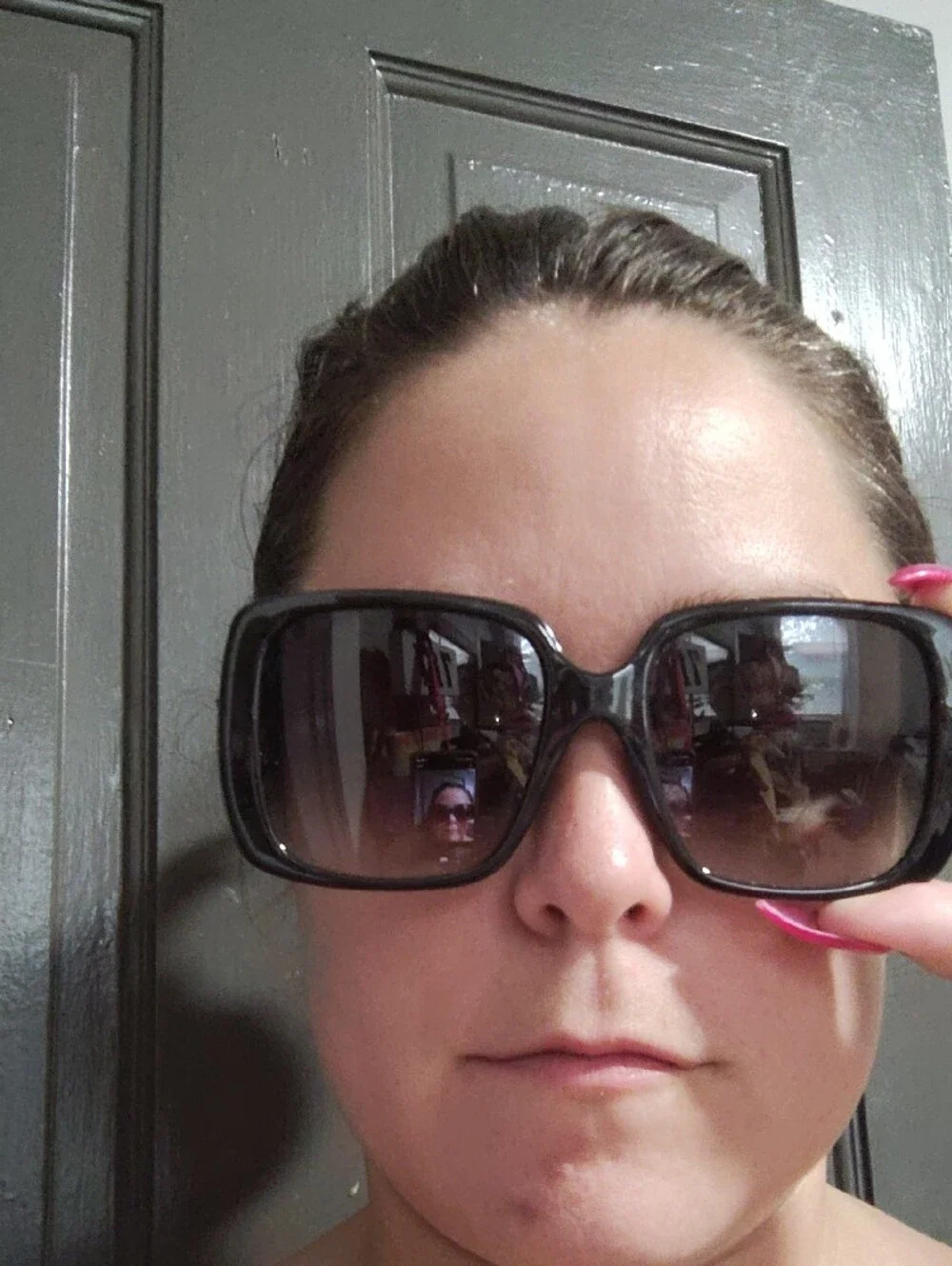 Gucci Black Oversized Square Women's Sunglasses